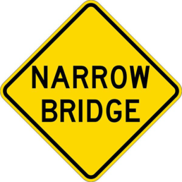 Narrow bridge sign