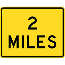 Number of miles sign