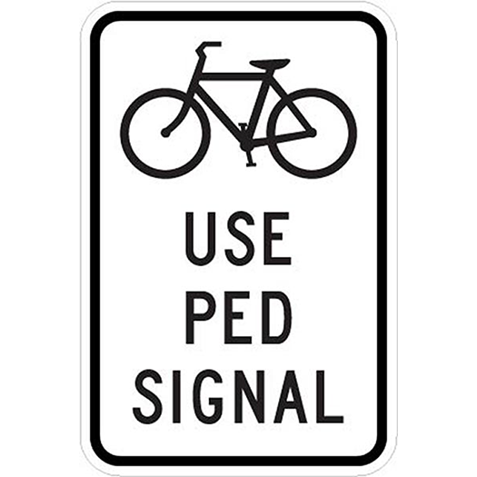 BICYCLE SYMBOL W USE PED SIGNAL 12X18 Utah Correctional Industries