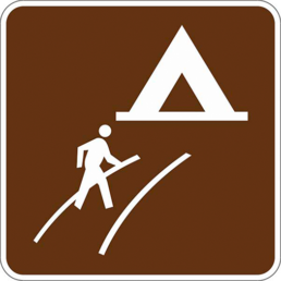 Walk in camp symbol sign