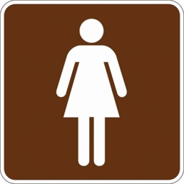 Women's recreation restroom sign