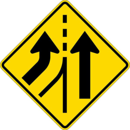 Added lane left symbol sign