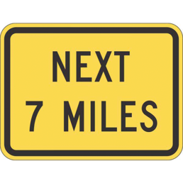 Next number miles sign