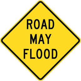 Road may flood sign