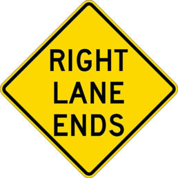 Right lane ends