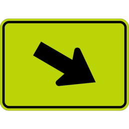 Diagonal downward arrow right sign