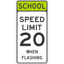 School speed limit sign