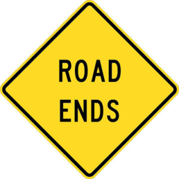 Road ends sign