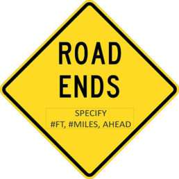 road ends sign